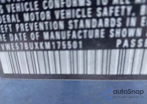 2019 Volkswagen Jetta 1.4T Sel из США, поврежденный, VIN 3VWE57BUXKM175501